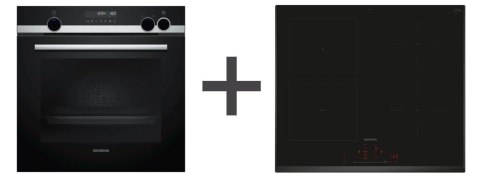 Piekarnik z funkcją pary SIEMENS HR538ABS1 + Płyta indukcyjna SIEMENS ED651HSC1E