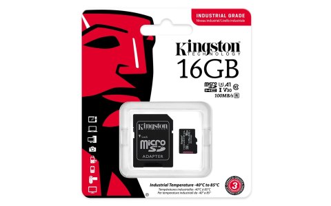 KINGSTON microSDHC 16GB Industrial C10 A1 pSLC Card