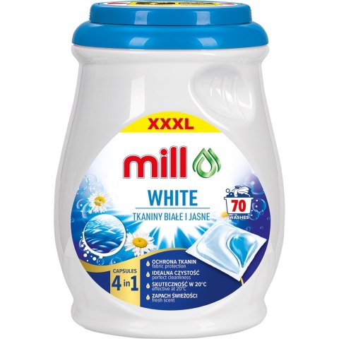 MILL PRO Kapsułki 2k do prania White 70szt (opak.zb 4szt.)