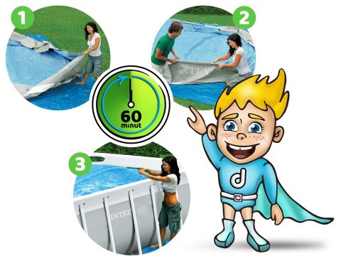 Basen ogrodowy stelażowy 503 x 274 x 122 cm zestaw 12w1 INTEX 26796