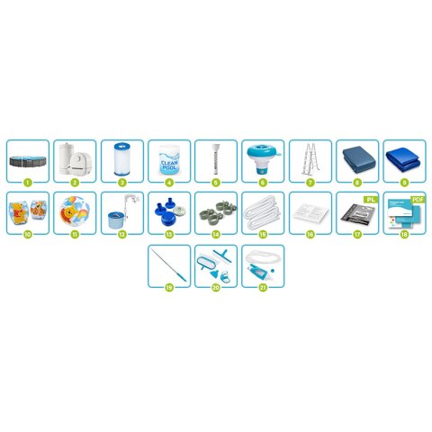 Basen ogrodowy stelażowy 549 x 122 cm 21w1 INTEX 26744