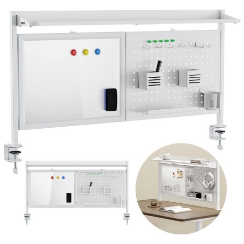 ERGO OFFICE PRZEGRODA BIURKOWA / ORGANIZER, MAX. OBCIĄŻENIE 10KG, BIAŁA TABLICA, SZEROKOŚĆ 1116MM, BIAŁA ER-301 W