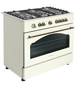 Kuchnia gazowo elektryczna Ravanson Retro KWGE-90ARC (kremowy)