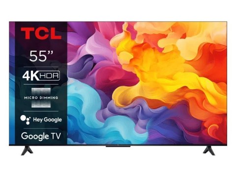 Telewizor TCL 55V6B LED 55'' 4K Ultra HD Google TV Dolby Audio DVB-T2 Czarny (WYPRZEDAŻ)
