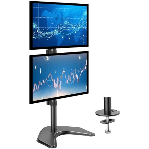 TECHLY PODSTAWA POD 2 MONITORY 13-27" LCD 10KG BIURKOWA PIONOWA