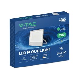 Projektor LED V-TAC CREE CHIP 300W 135lm/W czarna obudowa przewód 1m IP65 VT-44003 4000K 40500lm 6 lat gwarancji