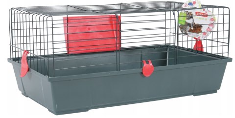 ZOLUX Klatka dla dużych gryzoni CLASSIC 80 cm kol. szary/czerwony (WYPRZEDAŻ)