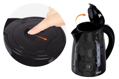 IDEAL CZAJNIK 1,8 L,MOC 1500 W,CZARNY POŁYSK IK112