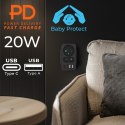 MACLEAN GNIAZDKO PRĄDOWE X2 + 4XUSB, ROZGAŁĘŹNIK Z 2 GNIAZDAMI, 2XUSB A, 2XUSB C PD 20W, 1X16A + 1X6A MCE249 F/B