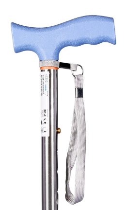 Laska inwalidzka, składana (srebrna)