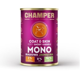 CHAMPER COAT&SKIN MONOBIAŁKOWA jagnięcina mokra karma dla psa 400g