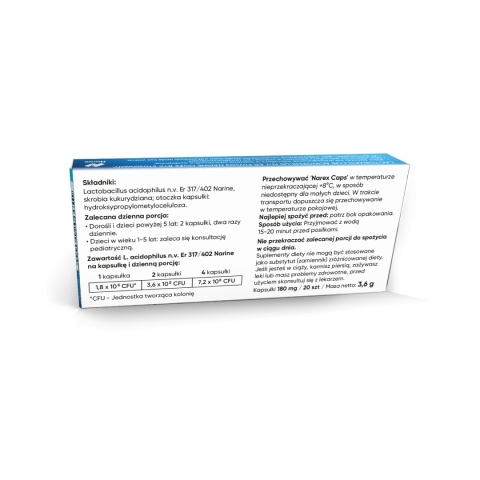 Probiotyk Narine • Narex Caps • Zestaw miesięczny zestaw 6 opakowań