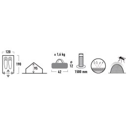 PROMIS NAMIOT TURYSTYCZNY 200X140X100CM NT60