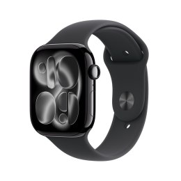 Zegarek Apple Watch Series 11 (2025) GPS 46mm Jet Black Aluminiowa koperta z paskiem sportowym S/M