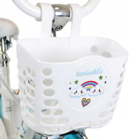 ROWER DZIECIĘCY 16 CALI DLA DZIEWCZYNKI RAINBOW KOSZYK + KÓŁKA BOCZNE 4-6 LAT