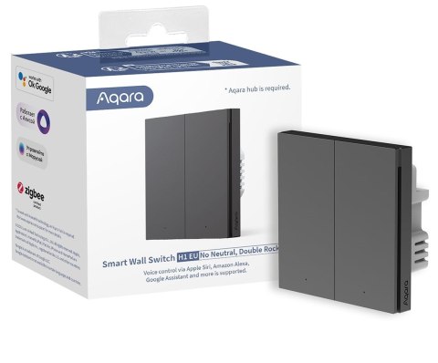 Aqara Smart Wall Switch H1 EU (No Neutral, Double Rocker) -Grey włącznik światła
