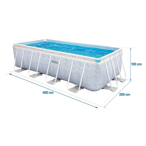 Basen ogrodowy stelażowy 400 x 200 x 100 cm 4w1 INTEX 26780