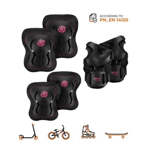 H320 ZESTAW OCHRANIACZY FLY RÓŻOWY ROZM. L NILS EXTREME