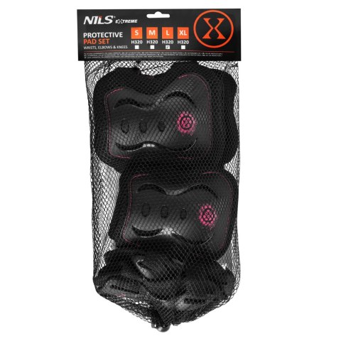 H320 ZESTAW OCHRANIACZY FLY RÓŻOWY ROZM. M NILS EXTREME
