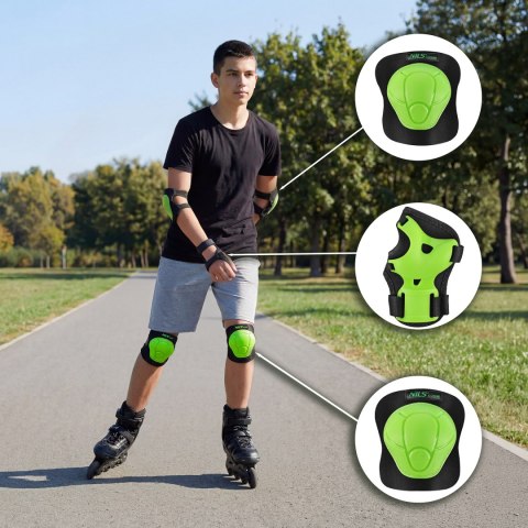 H210 ZESTAW OCHRANIACZY ZIELONY ROZM. XS NILS EXTREME