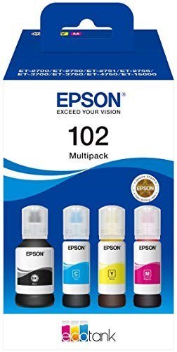 Tusze Epson 102 EcoTank Cyjan Magenta Żółty 127 ml 70 ml Atramentowy