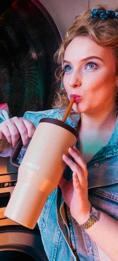 Kubek termiczny z teleskopową słomką Kambukka Rio Tumbler 950ml Almond Dream