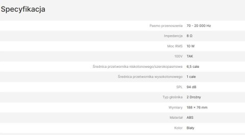 AVTEK GŁOŚNIK SUFITOWY CS 606