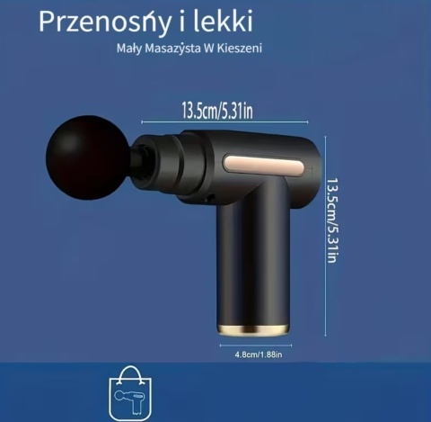 Pistolet do masażu mięśni Massage Gun 4 końcówki 6 trybów