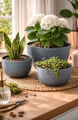 ZESTAW 3 MISKI BLUE GREY NOWOCZESNE DESIGN ORGANIC KUCHNIA SALON