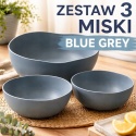 ZESTAW 3 MISKI BLUE GREY NOWOCZESNE DESIGN ORGANIC KUCHNIA SALON