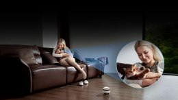 Domowy robot EnaBot - EBO AIR 2 Plus - towarzysz z funkcją monitoringu i rozmów video (purpurowy)