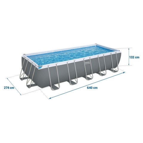 Basen ogrodowy stelażowy 640 x 274 x 132 cm 12w1 Bestway 5612B