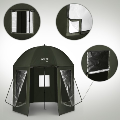 NC4701 PARASOL WĘDKARSKI Z PEŁNĄ OSŁONĄ NILS CAMP