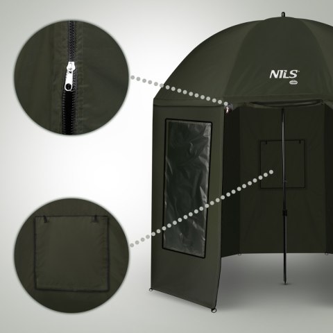 NC4701 PARASOL WĘDKARSKI Z PEŁNĄ OSŁONĄ NILS CAMP