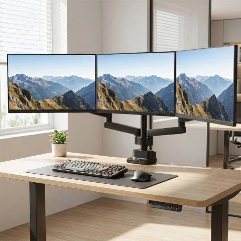 Uchwyt biurkowy do 3 monitorów Maclean MC-811 (biurkowy; 17" - 27"; max. 20kg)