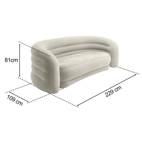 Sofa dmuchana welurowa łóżko materac 229x109x81 cm Intex 66571