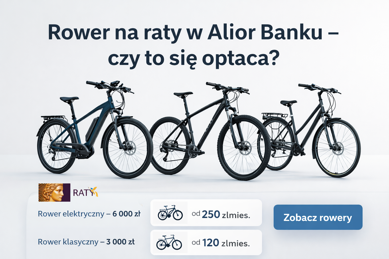 Rower na raty w Alior Banku – czy to się opłaca? Przykłady rowerów elektrycznych i klasycznych.