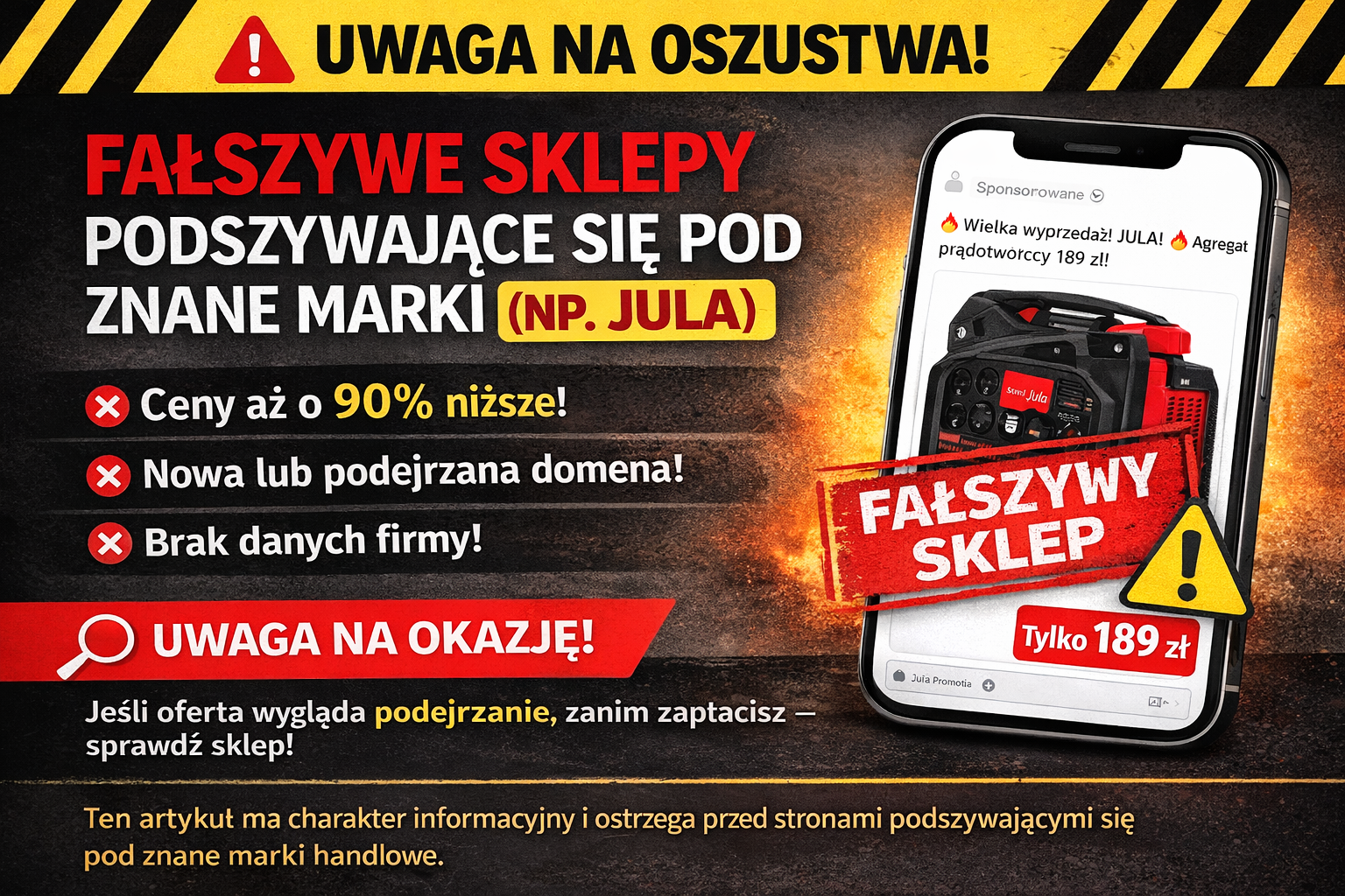 Uwaga na fałszywe sklepy podszywające się pod znane marki. Internauci ostrzegają przed podejrzanymi ofertami
